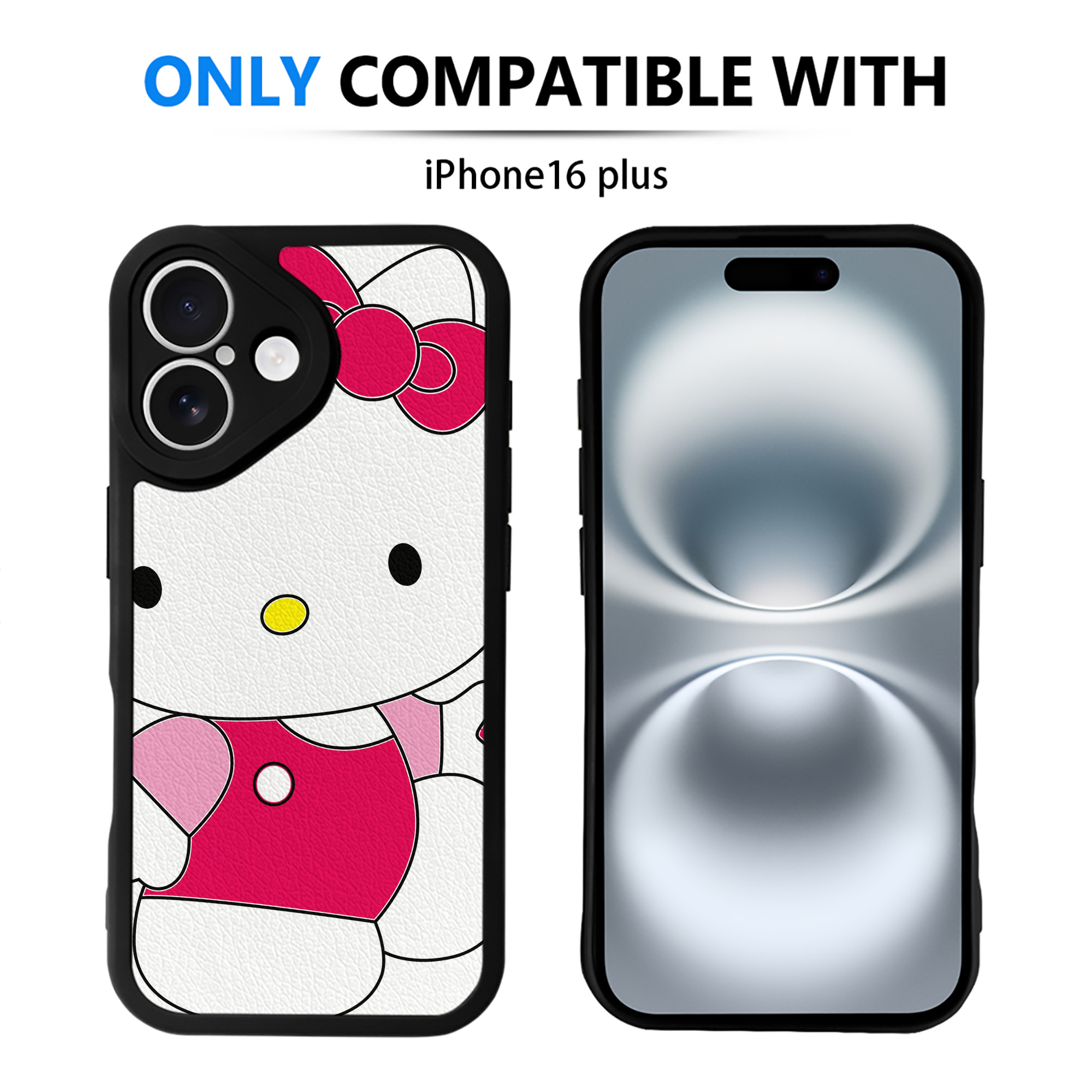 （画像用） Hello Kitty ハローキティ 【iPhone 16シリーズ対応】シリコンスマホケース（レザー調） 材質：シリコン